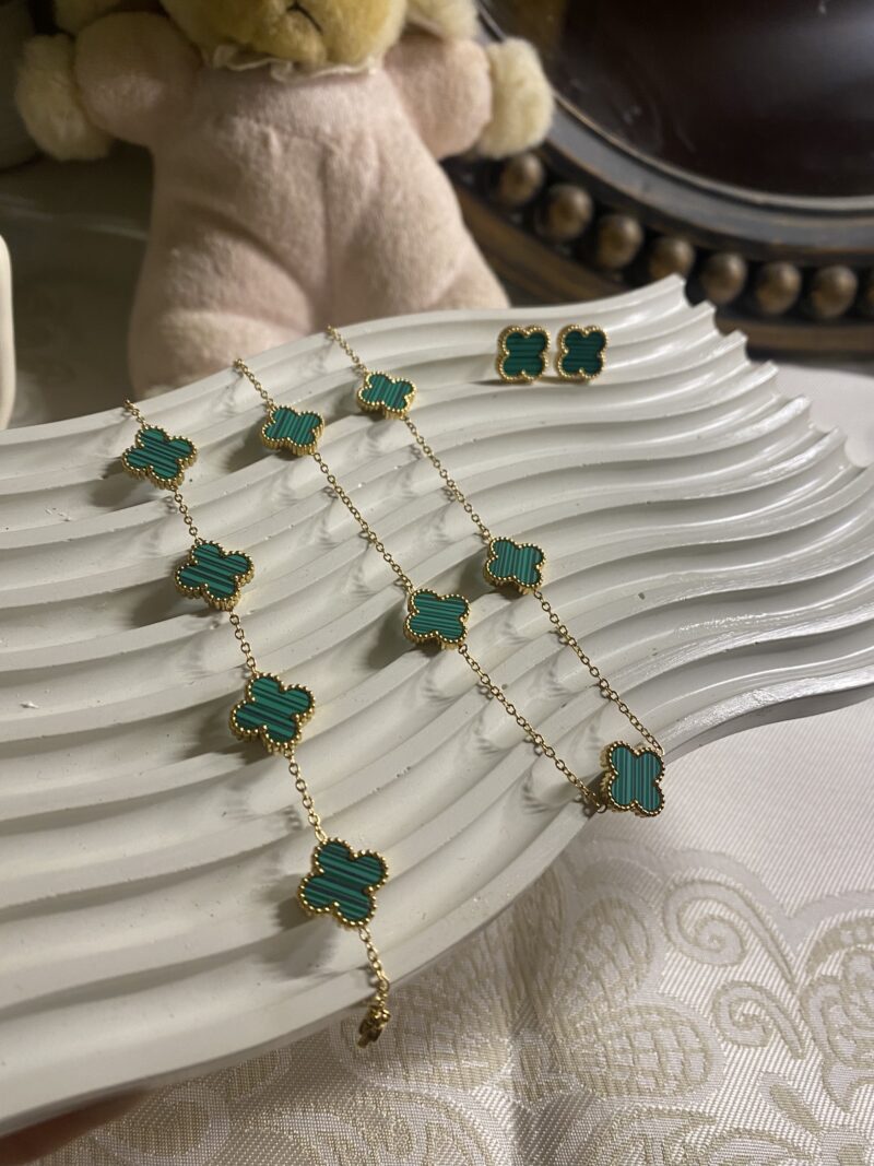 TARNISH FREE TEAL GREEN CLOVER SET - Image 2